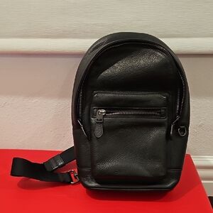 Coach Black Leather Men's Sling Bag